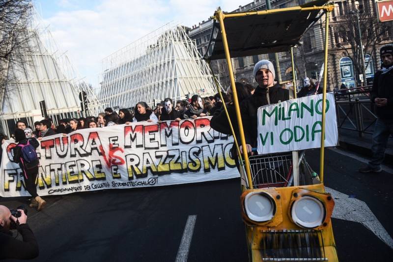 Corteo degli studenti contro Salvini-Le Pen