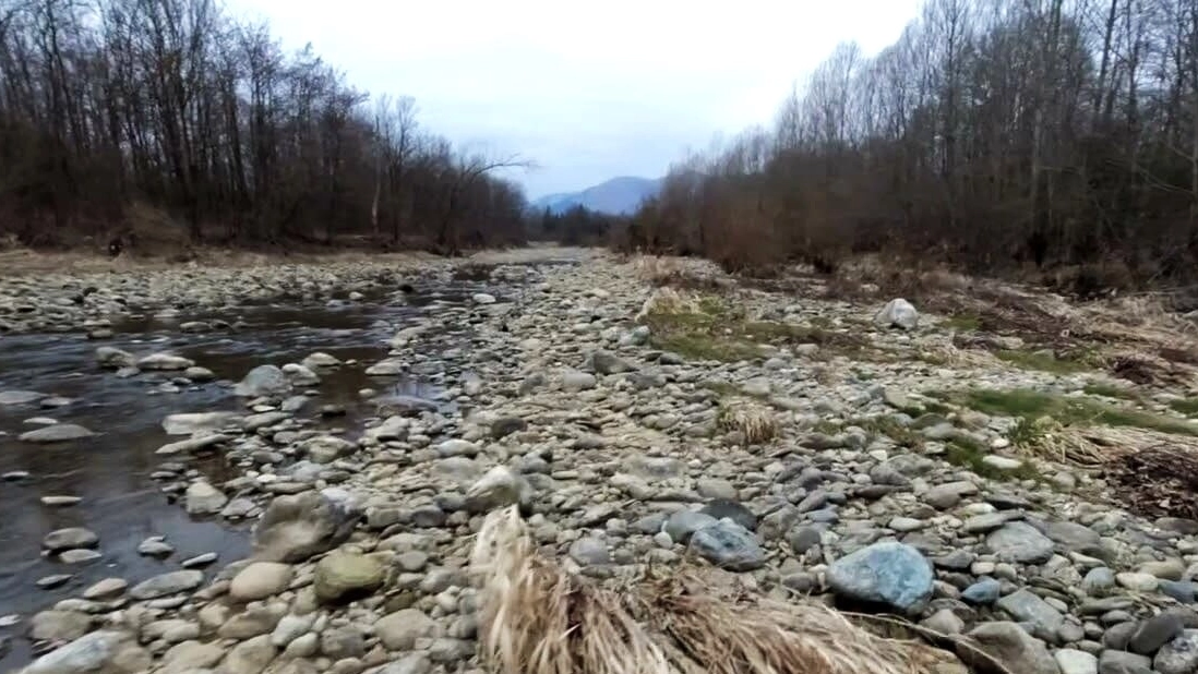 Un fiume in secca in provincia di Sondrio