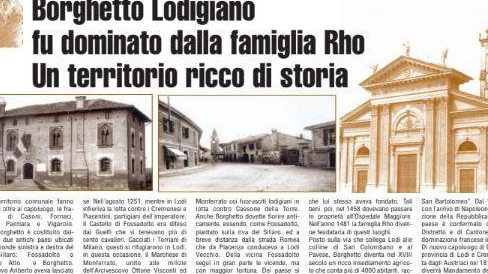 Dal Medioevo fino a oggi Ariberto, la taglia e i Rho Dal Medioevo fino a oggi Ariberto, la taglia e i Rho