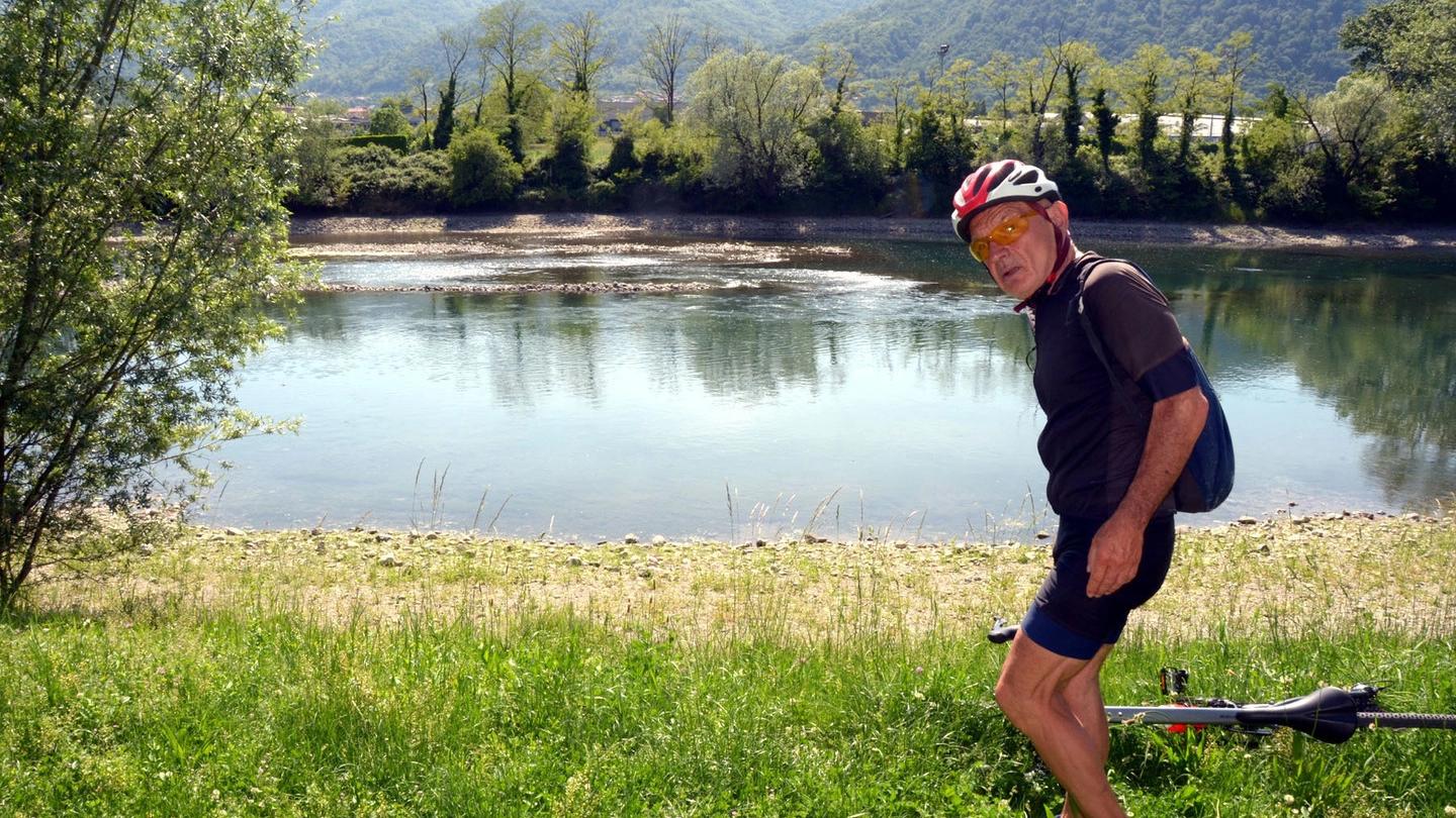 Il fiume Adda in secca