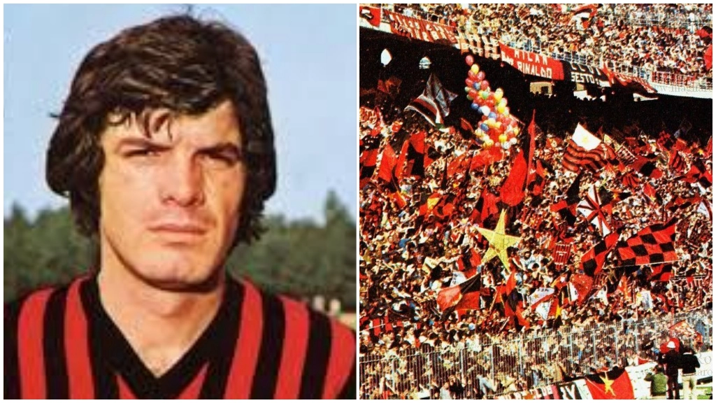 Aldo Bet e, a destra, la festa rossonera per lo scudetto della stella