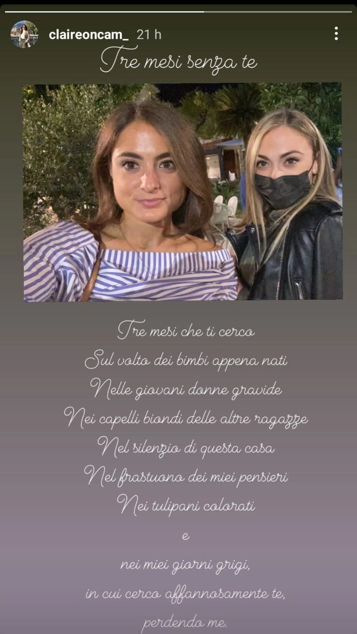 Chiara e Giulia Tramontano insieme nella foto pubblicata da Chiara su Instagram