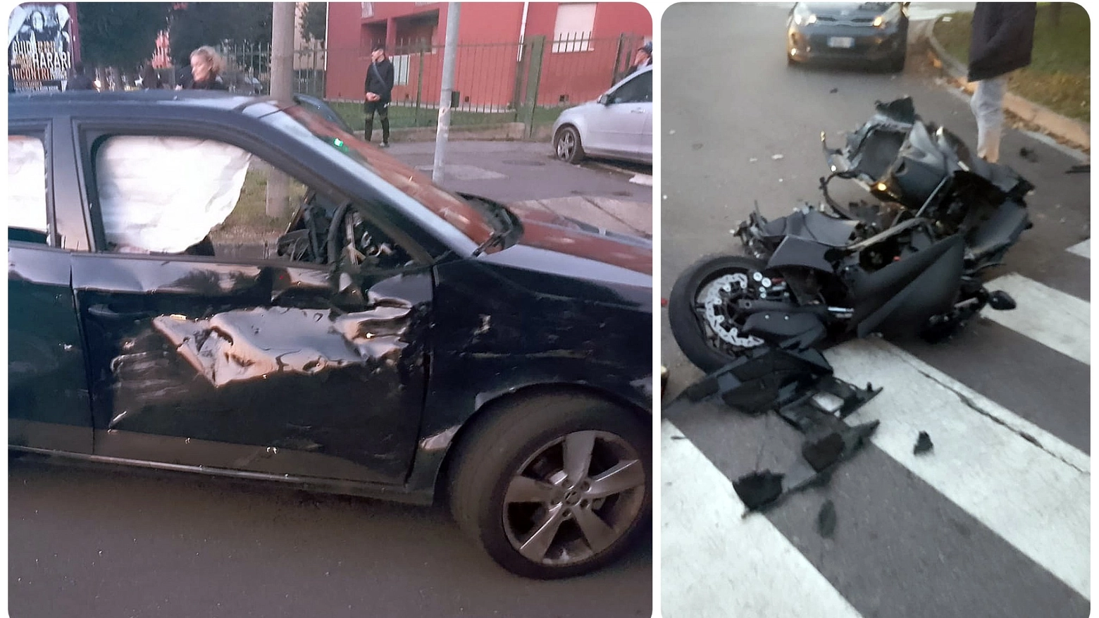 Mazzo di Rho, incidente tra auto e moto