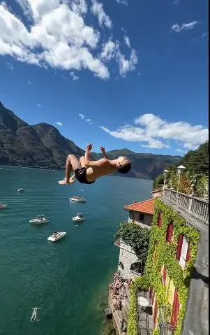 Harry Davies, il tuffo (pericoloso) nel lago di Como a Nesso fa il giro del web