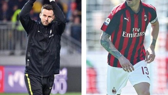 Samir Handanovic, a sinistra, e Alessio Romagnoli, a destra, alla guida di Inter e Milan