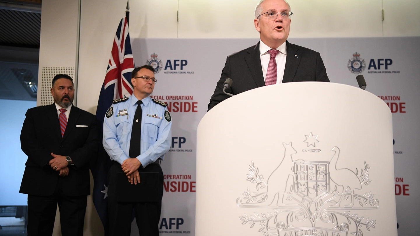 Il primo ministro australiano Scott Morrison presenta i risultati dell'operazione