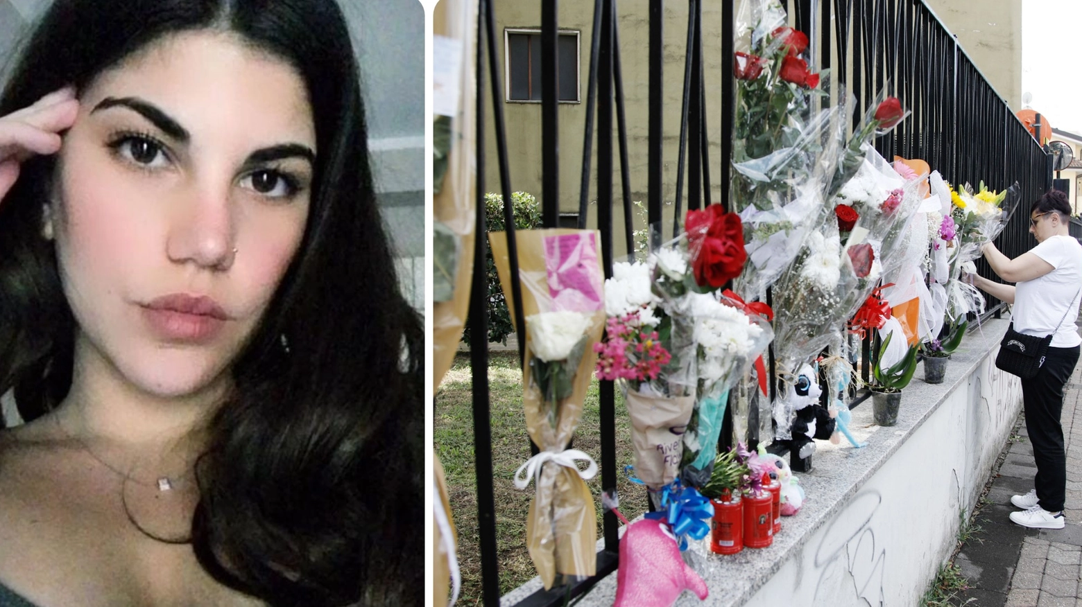 Sofia Castelli e i fiori lasciati fuori dal condominio dove viveva a Cologno Sofia Castelli e i fiori lasciati fuori dal condominio dove viveva a Cologno