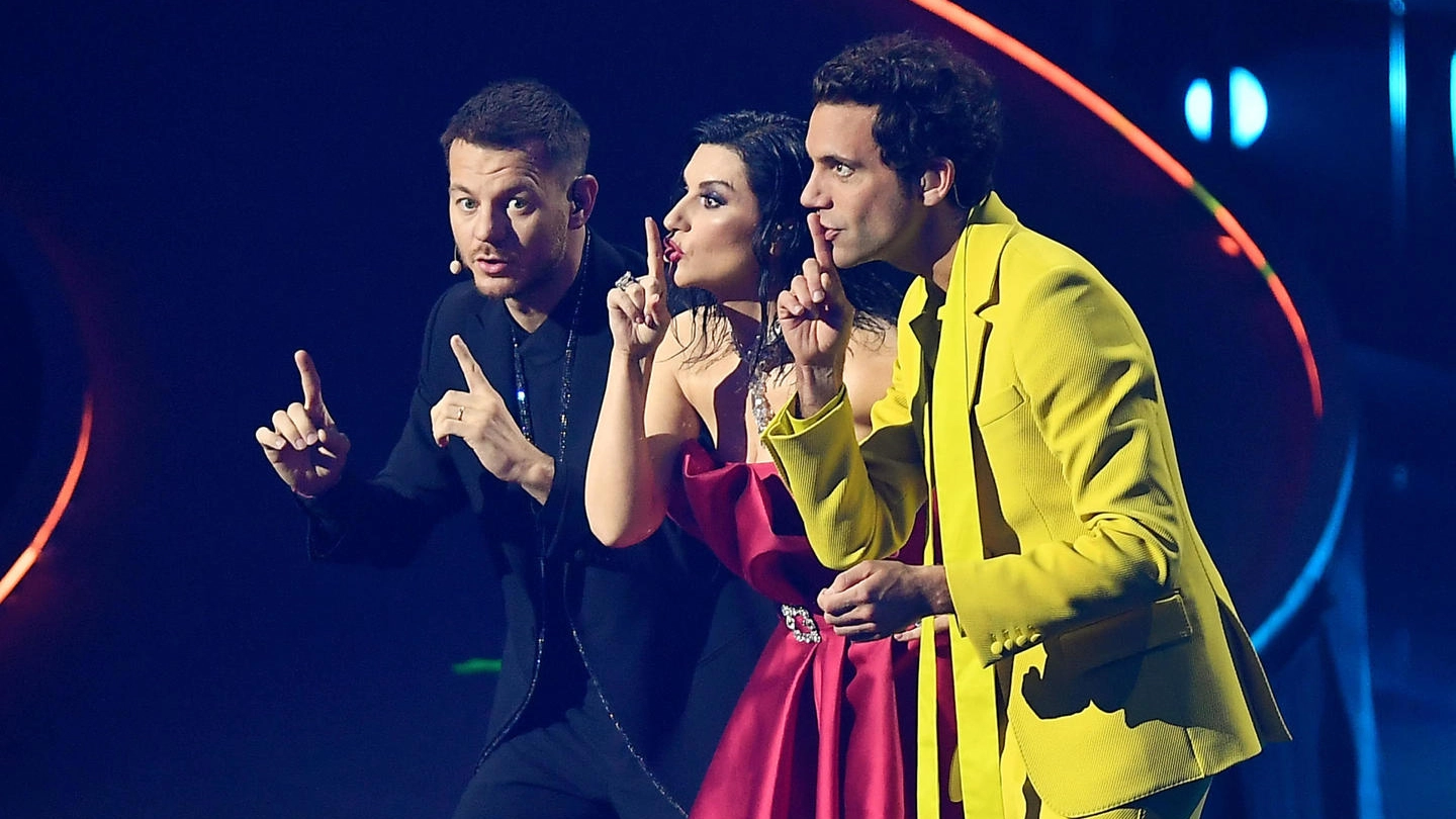Alessandro Cattelan, Laura Pausini e Mika all'Eurovision 2022 di Torino