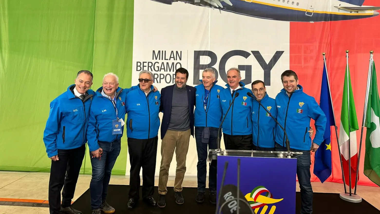 Inaugurazione hangar Ryanair con ministro Salvini e Micheal O'Leary (Renato De Pascale)