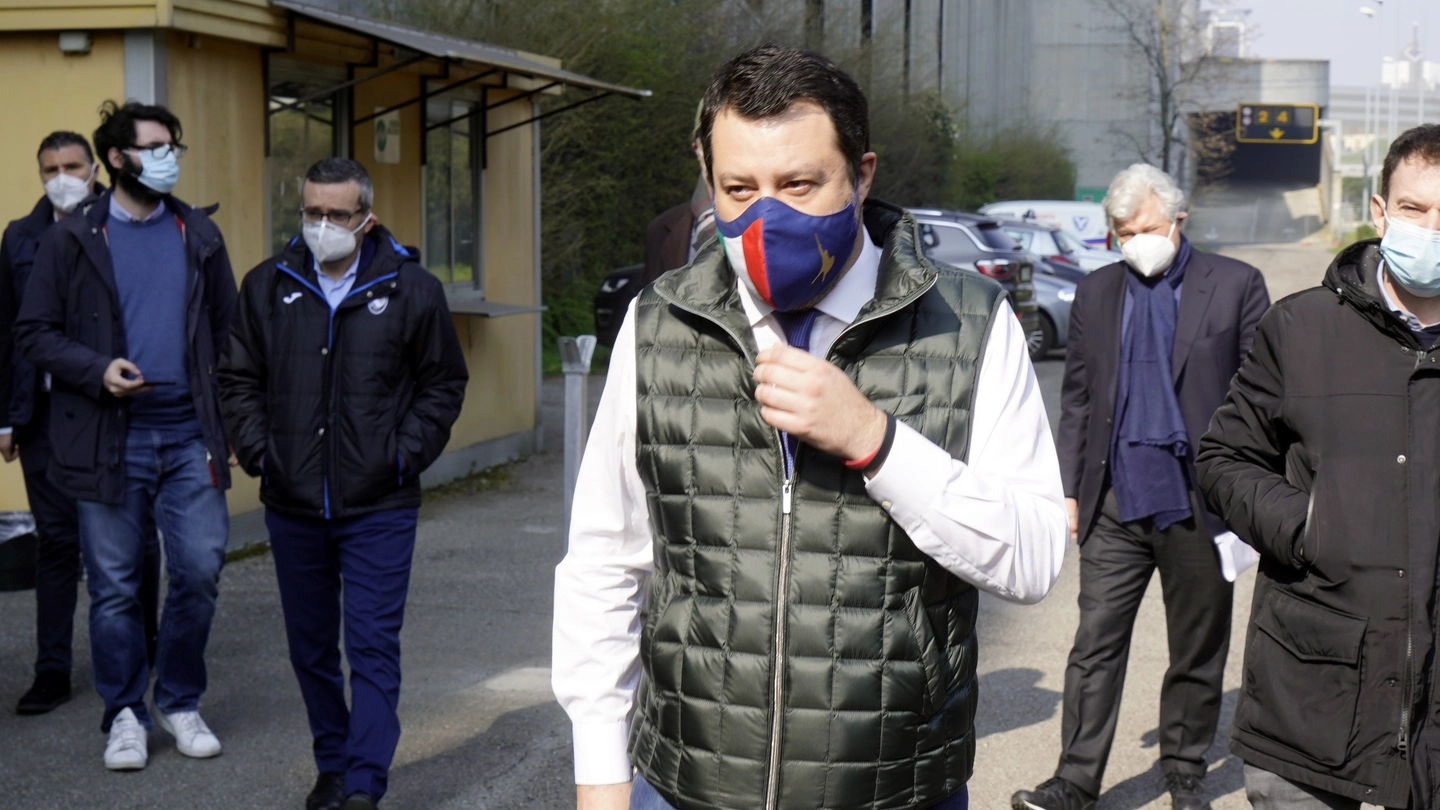 Matteo Salvini all'arrivo in Fiera