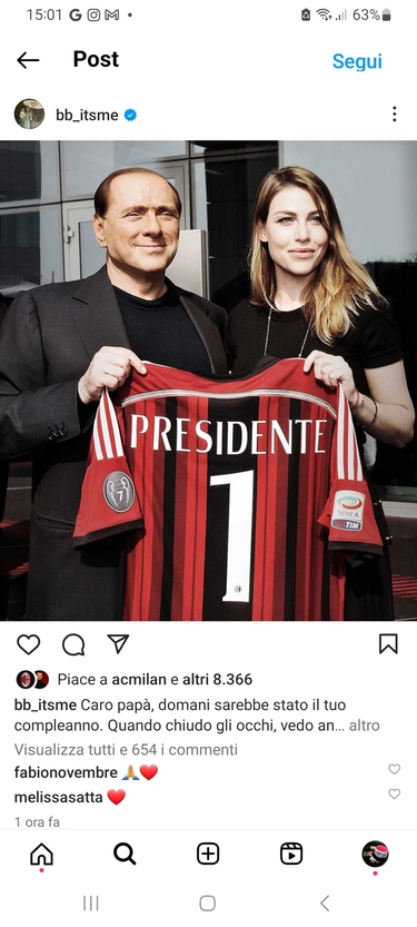 Barbara Berlusconi, messaggio sui social per ricordare papà Silvio