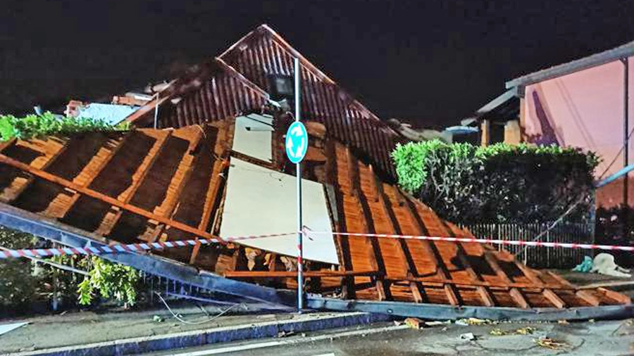 Serra distrutta dalla furia del maltempo nella Bergamasca