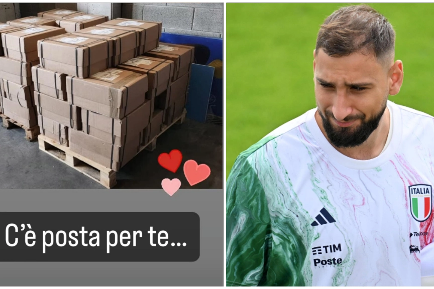 La storia apparsa sul profilo Instagram della Curva Sud e, a destra, Gigio Donnarumma