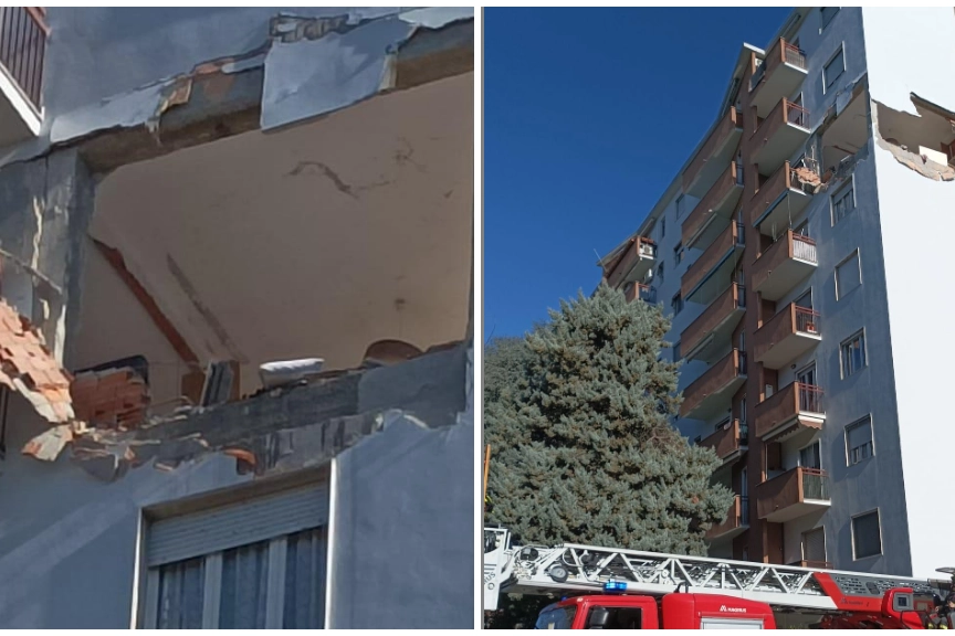 L'appartamento distrutto in via Montello