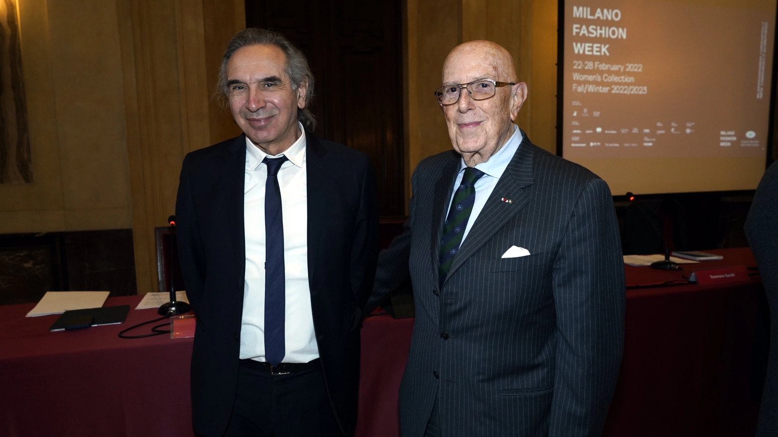 Carlo Capasa, presidente Camera Moda e Mario Boselli, presidente onorario Camera Moda