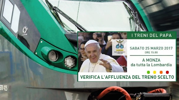 Bollino affluenza sui treni per la visita del Papa