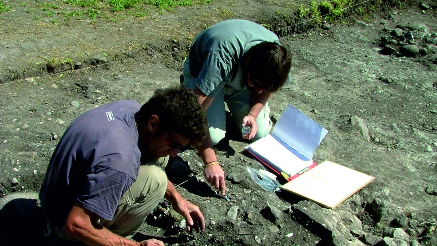 Una fase degli scavi nel sito archeologico