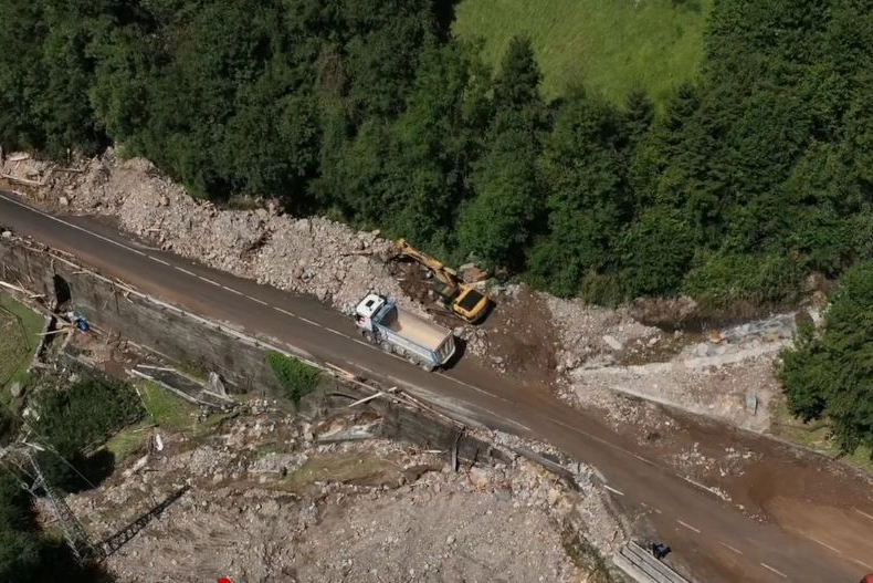 Landslide in Val di Fondra