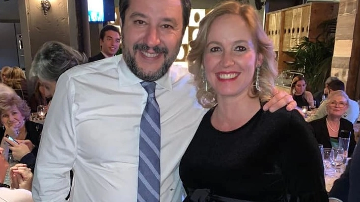 Eleonora Cimbro con il leader della Lega, Matteo Salvini