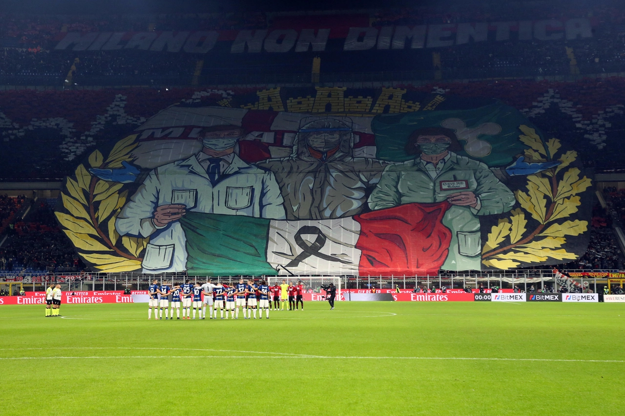 San Siro, la coreografia della Curva del Milan