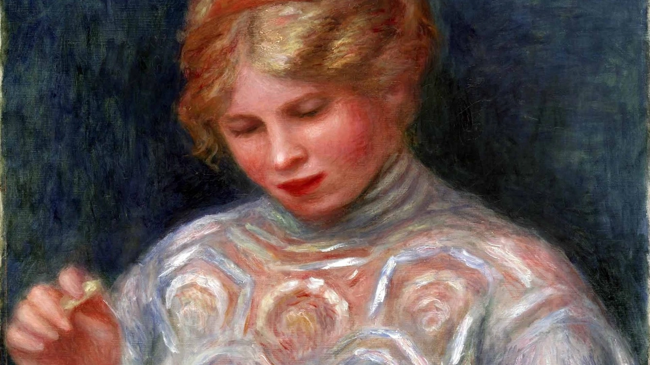 “Ragazza che fa il merletto” di Pierre Auguste Renoir