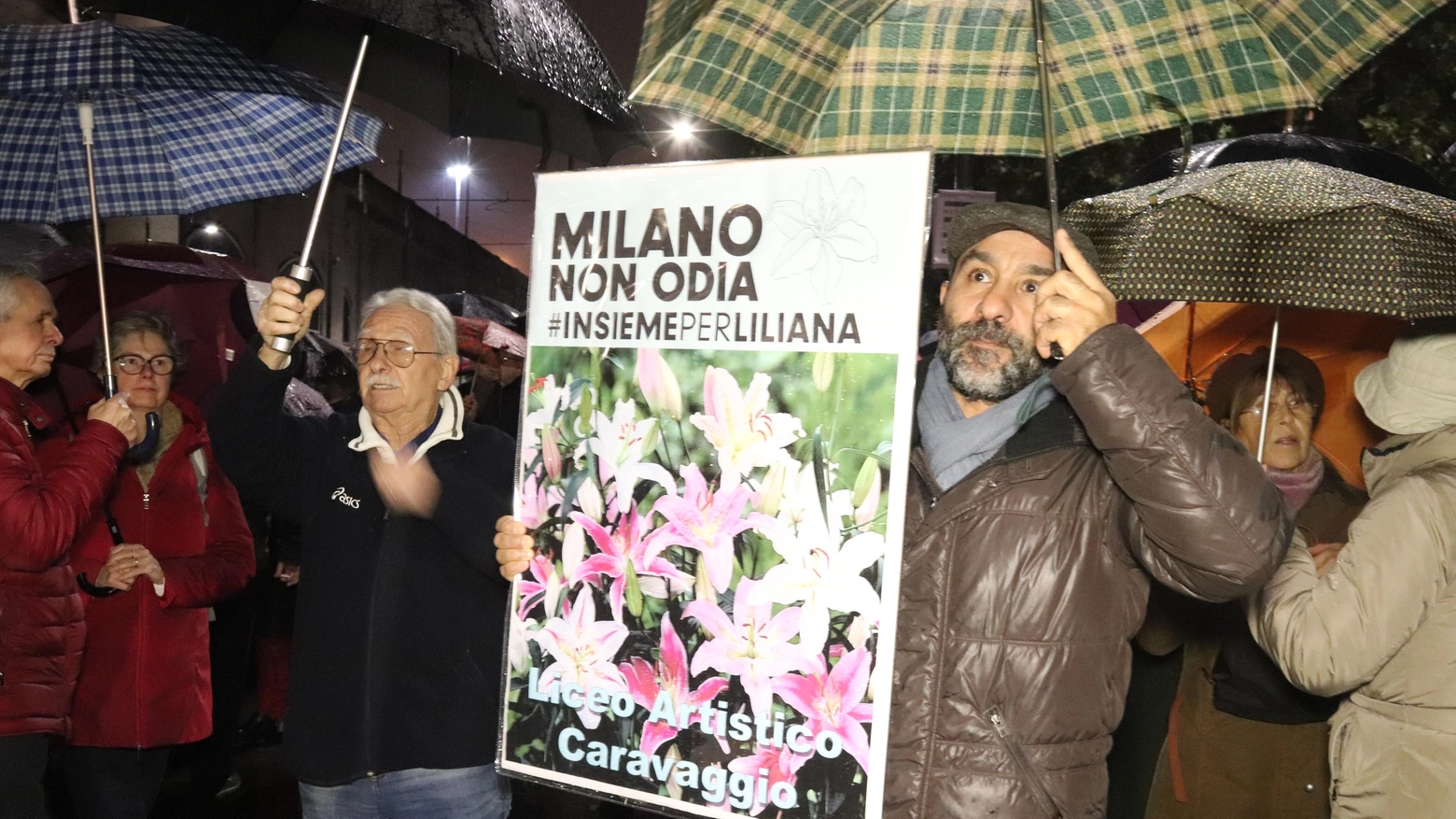 Manifestazione "Milano non odia - Insieme per Liliana Segere" (Newpress)
