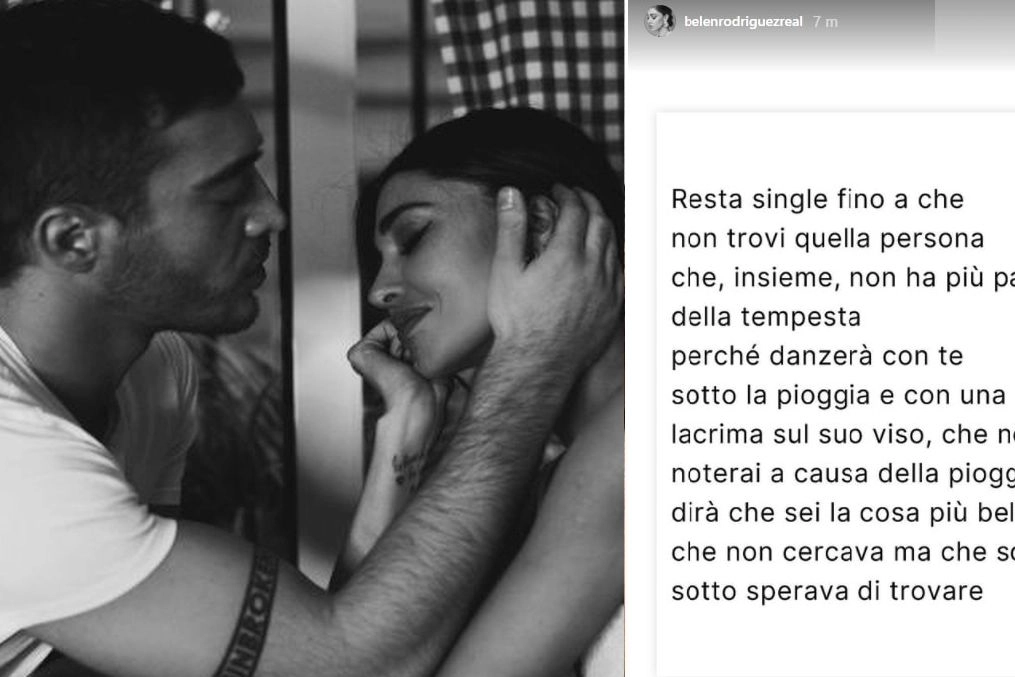 Belen Rodriguez e Antonino Spinalbese e il post Instagram
