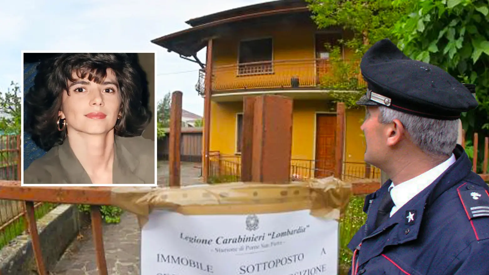 La casa dove è stato trovato il cadavere di Stefania Rota e, nel riquadro, la vittima