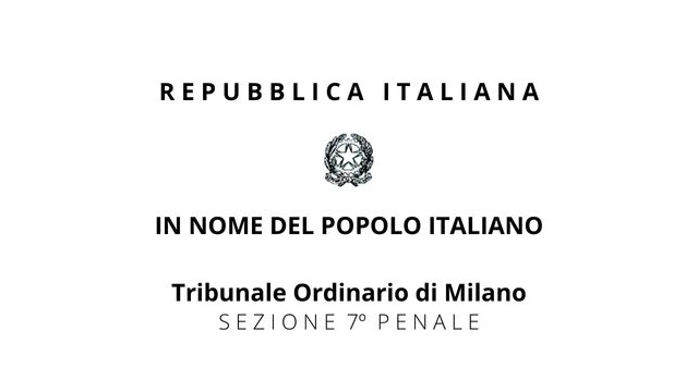 Tribunale Ordinario di Milano SEZIONE 7º PENALE