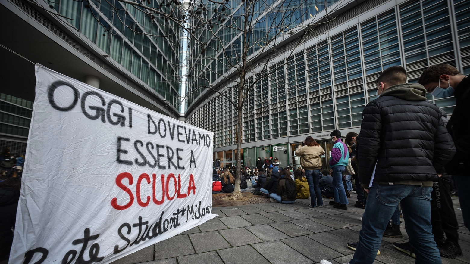 Studenti in protesta a Milano