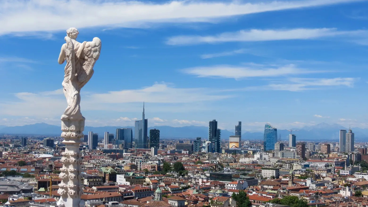 La vista con la webcam sul Duomo di Milano