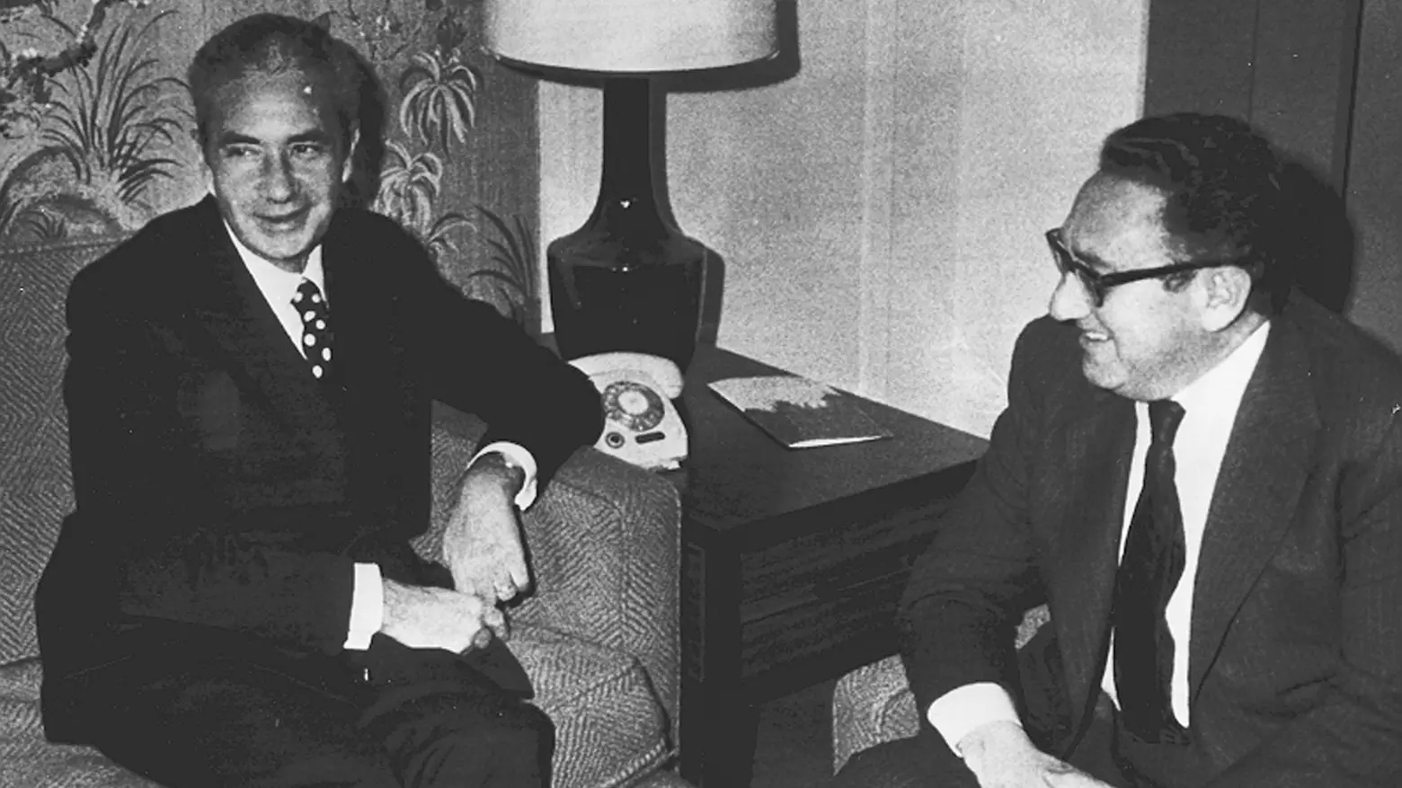 Aldo Moro e Henry Kissinger, segretario di Stato Usa durante la presidenza Nixon