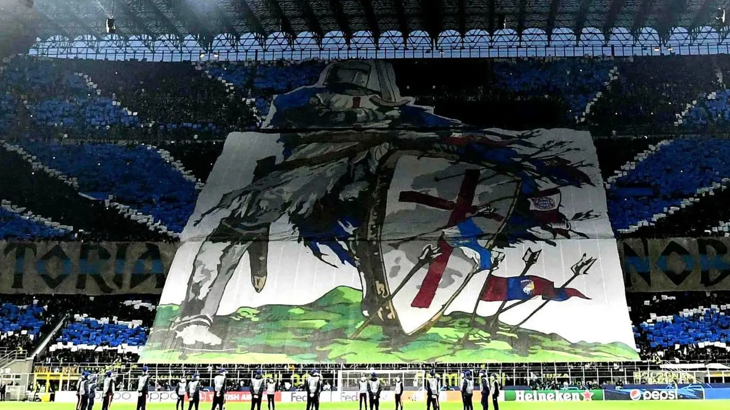 La coreografia della Curva Nord in occasione della semifinale di ritorno contro il Milan La coreografia della Curva Nord in occasione della semifinale di ritorno contro il Milan