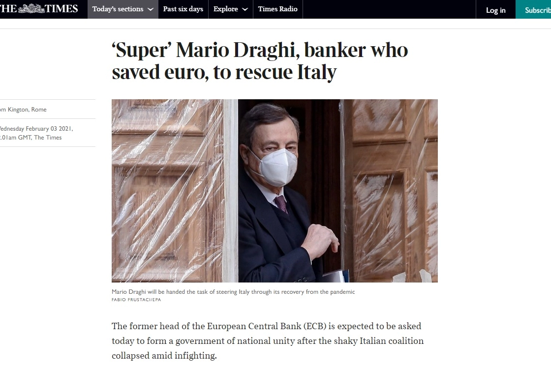 The Times su Mario Draghi