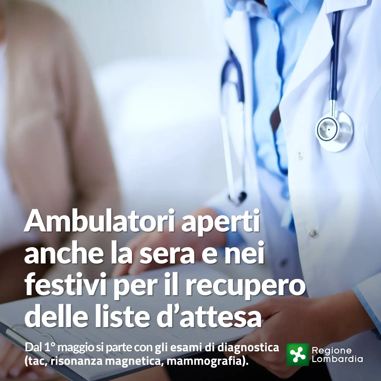 Ambulatori aperti anche di notte in Lombardia: dall'1 maggio taglio alle liste d'attesa