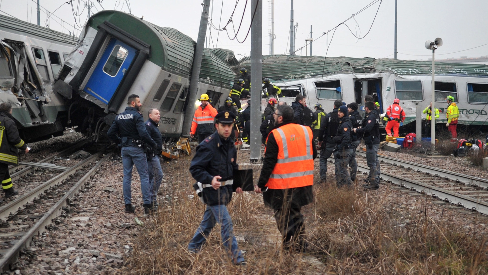 Il treno deragliato a Pioltello il 25 gennaio del 2018