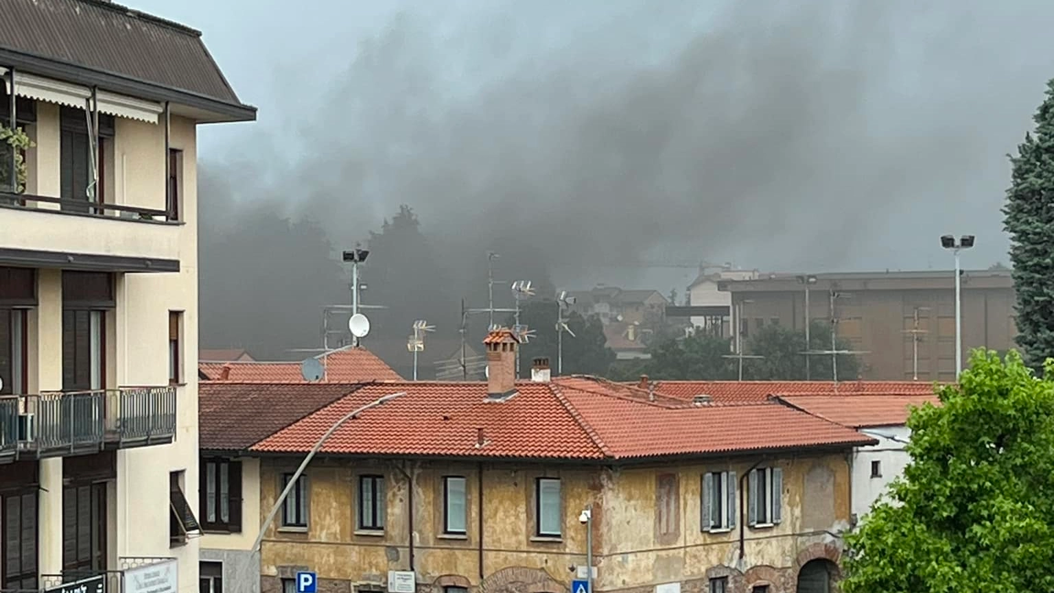 Il fumo visto dal centro cittadino