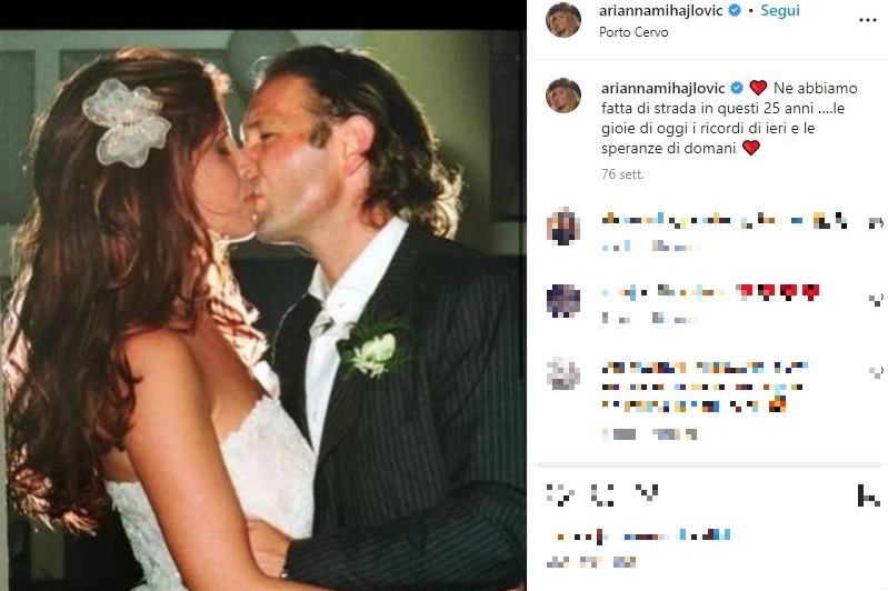 Arianna Rapaccioni e Sinisa Mihajlovic (Foto Instagram)