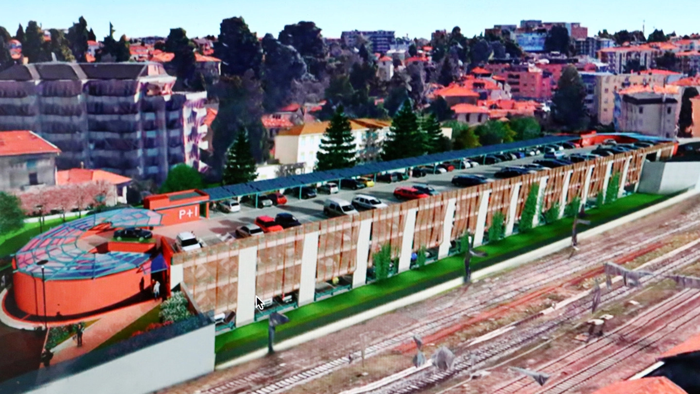 DISEGNO Il progetto del parcheggio di quattro piani che verrà realizzato nel rione di Giubiano