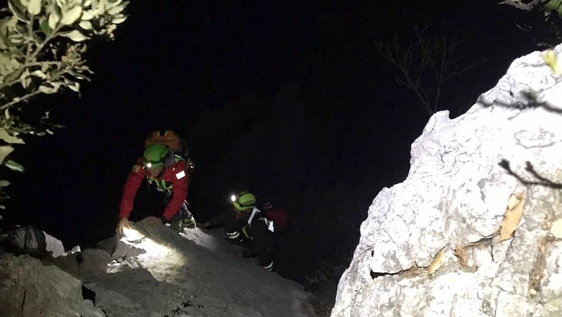 L'intervento dei tecnici del Soccorso alpino