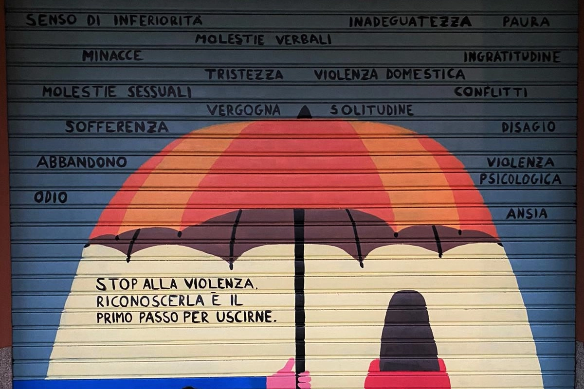 Messaggio d'amore su una saracinesca