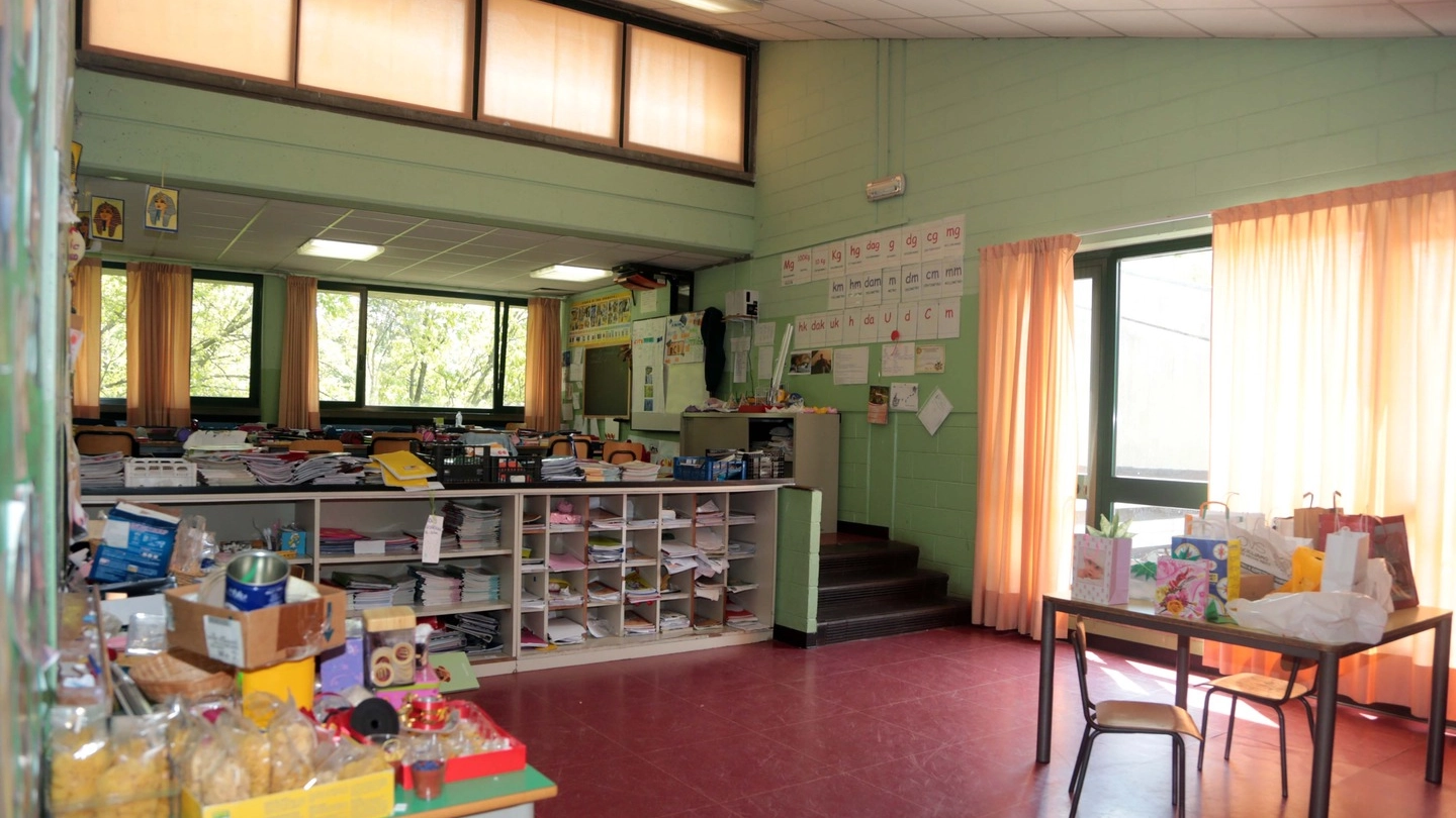 Un'aula della scuola Guarnazzola a Cassano d'Adda