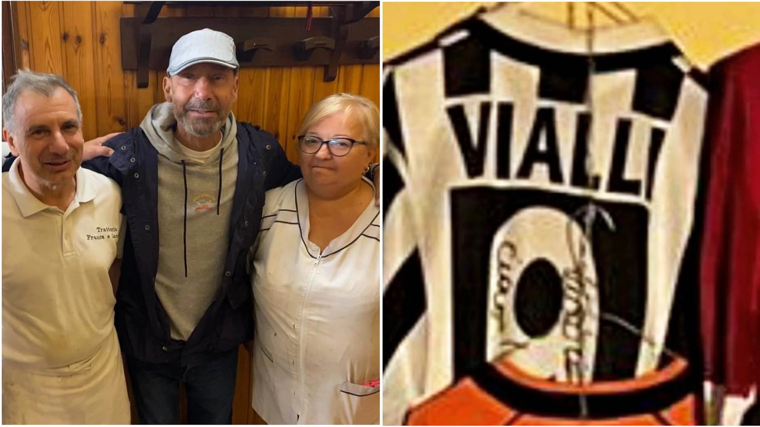 Vialli in visita alla Trattoria Franca e Luciano e la maglia rubata