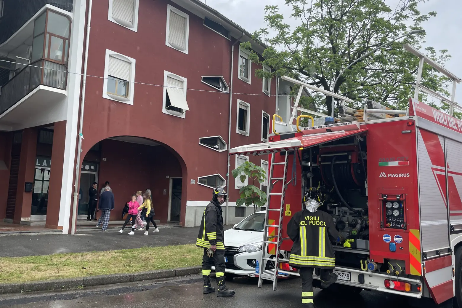 L'intervento dei vigili del fuoco