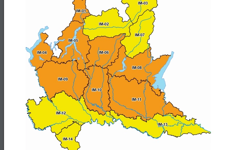 La mappa della Protezione Civile della Lombardia
