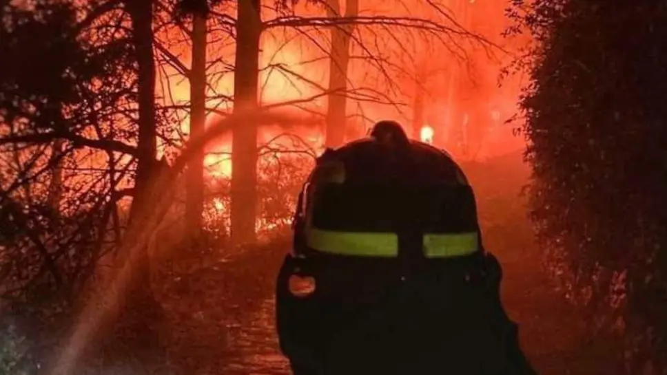 I boschi di Montecchio Sud in Alto Lario in fiamme I boschi di Montecchio Sud in Alto Lario in fiamme