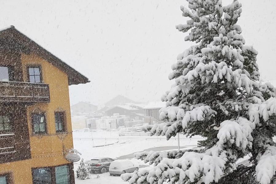 Uno scorcio di Livigno imbiancata