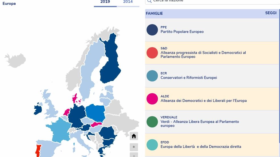 Elezioni europee, la mappa 