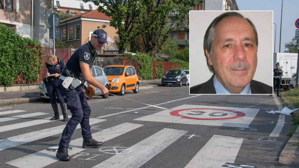 Il luogo dell'investimento nel controviale di Palmanova. Nel riquadro, la vittima Tommaso Pignataro
