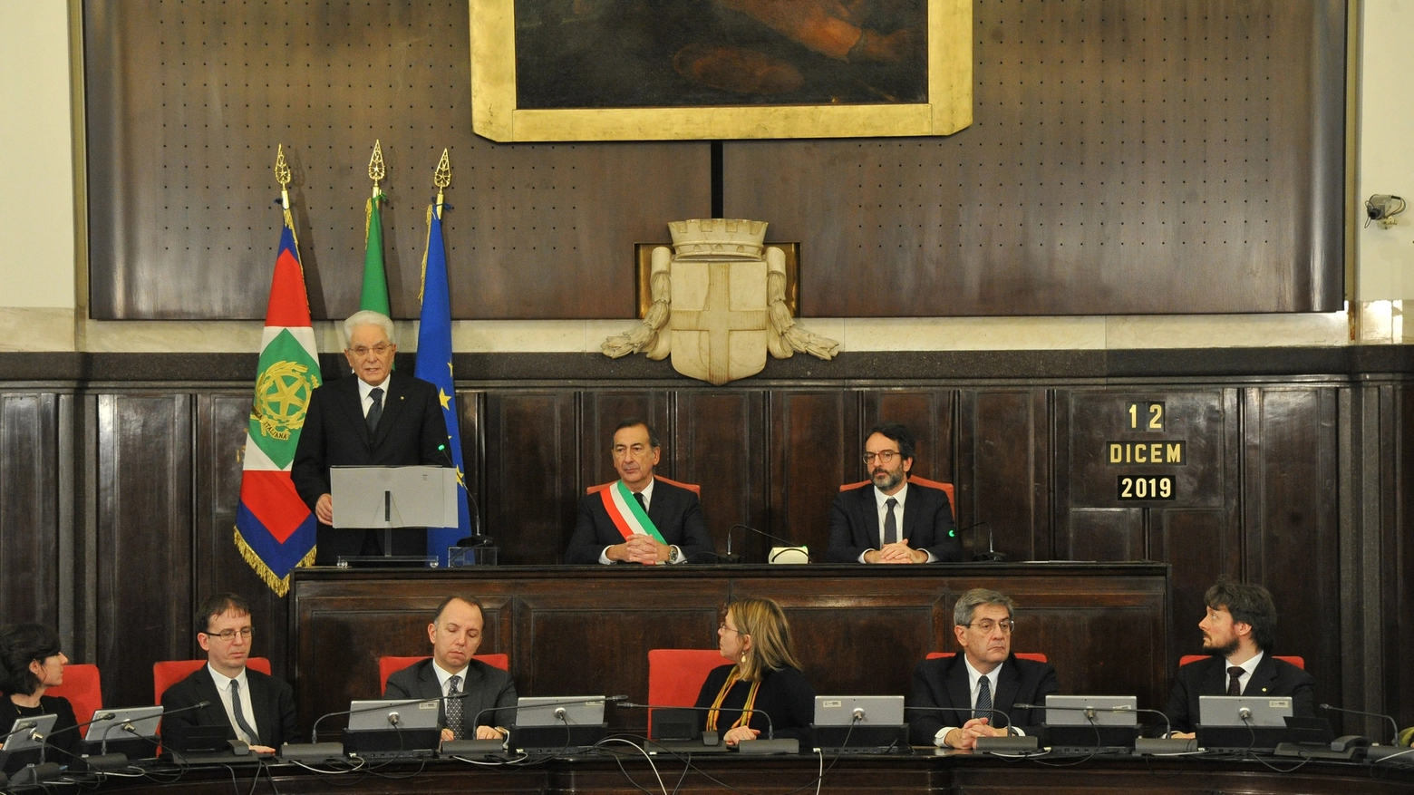 Il presidente Mattarella a Palazzo Marino per i 50 anni di piazza Fontana